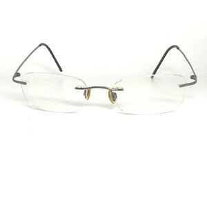 Magic Clip SM 265 GUN Rimless Eyeglasses Frames 50-19-145 Gunmetal Gray Mens